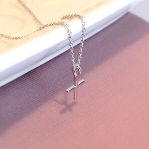 Faith Necklace, Tiny Cross Necklace, Encouragement Gift, Cross Necklace Womens, Small Gold Cross Necklace For Girls, Cross Necklace Silver image 5