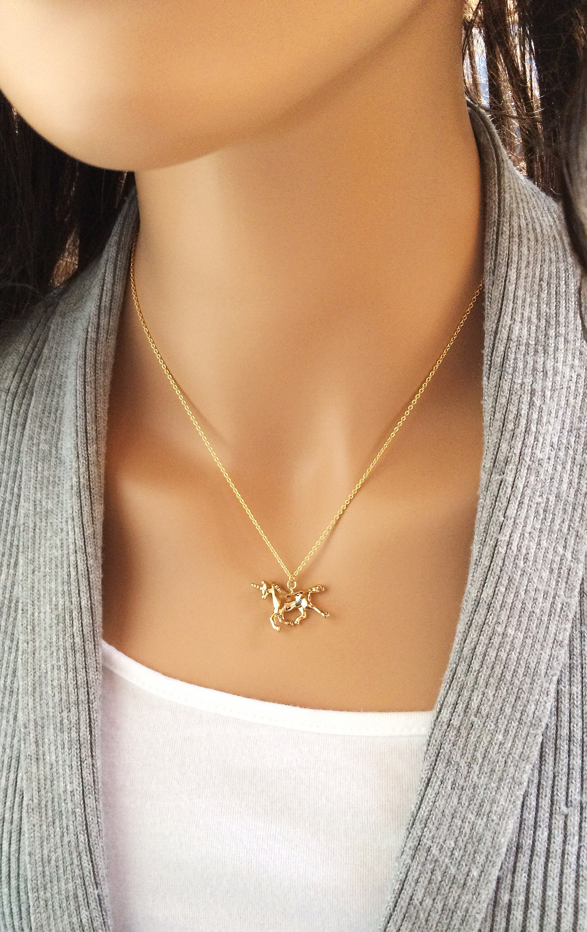 Unicorn Necklace Children's Unicorn Jewelry Unicorn Gift Etsy