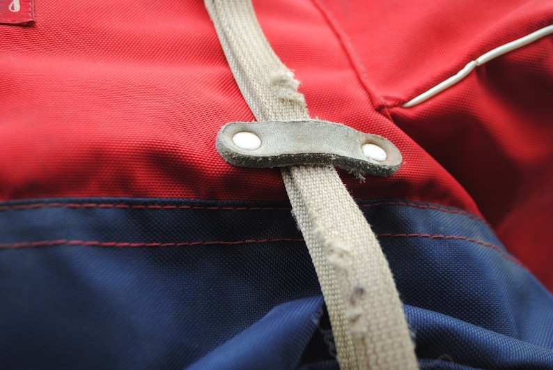 Vintage JOCKEY Red Canvas Alpine Tent Outdoor Hiking Rucksack Backpack