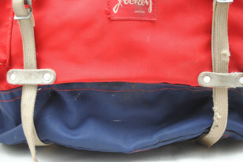 Vintage JOCKEY Red Canvas Alpine Tent Outdoor Hiking Rucksack Backpack