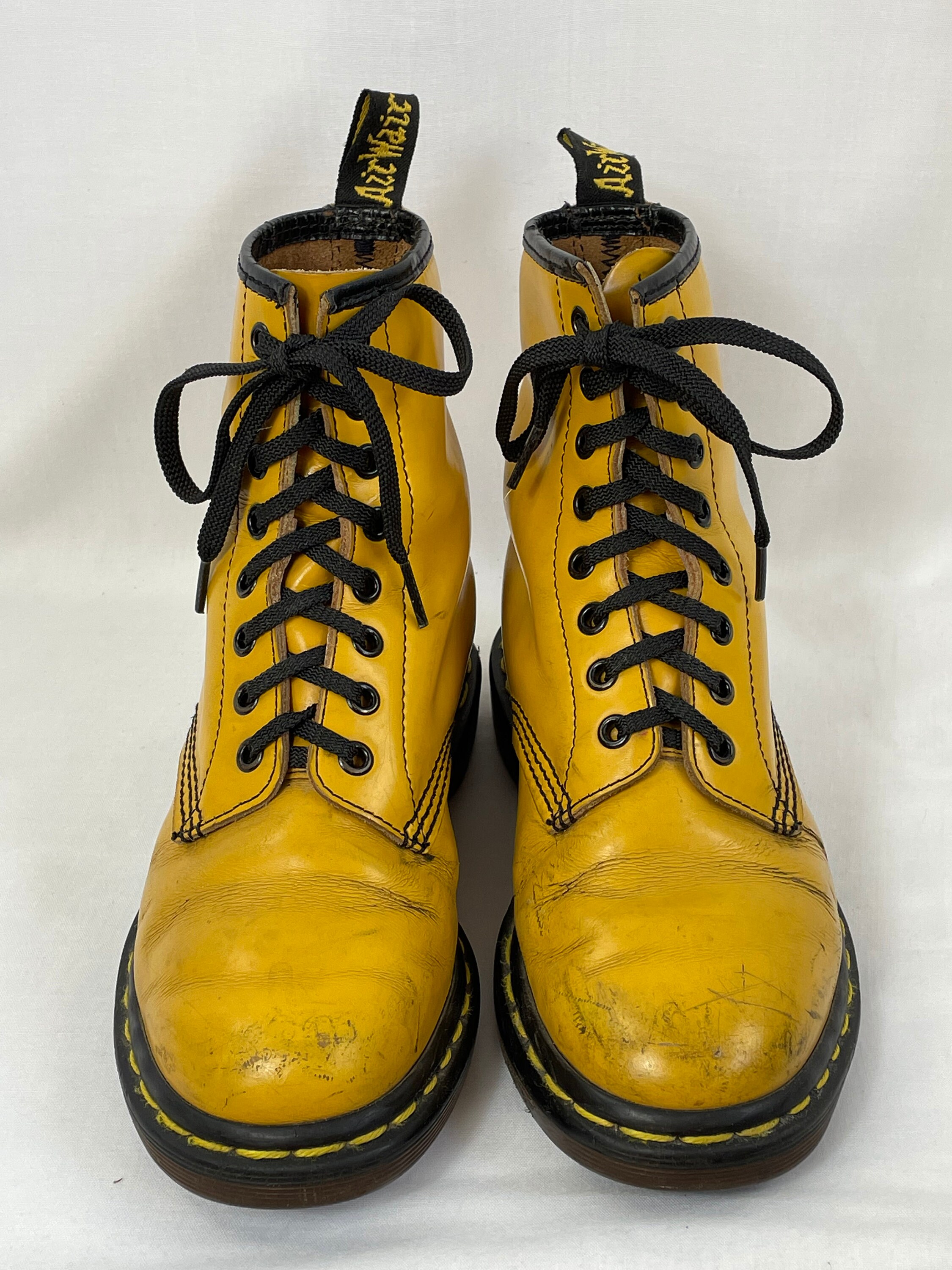 mens yellow doc martens