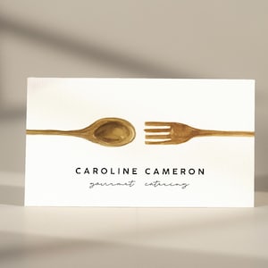 Modèle de carte de visite de restauration, carte de visite de cuisine, carte de visite culinaire, carte de visite d’ustensile de cuisine, modèle modifiable, imprimable