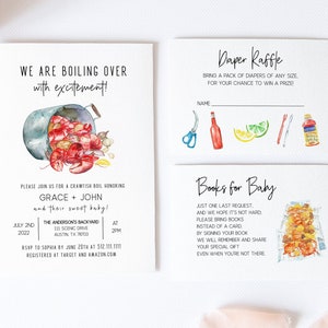 Crawfish Boil Baby Shower Invitation, Couples Shower Invite, Crawfish Boil Seafood Party Printable, Editable Instant download