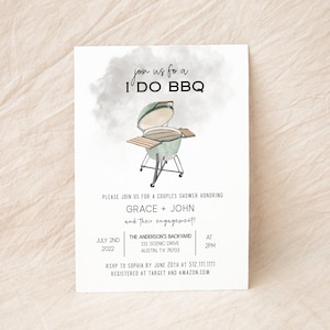 I Do BBQ Couples Shower Invitation Template, BBQ Bridal Shower, I Do Barbeque, Couples Shower Cook Out, Backyard Barbeque Couples Shower