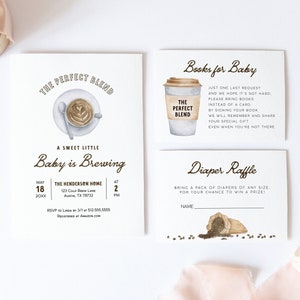 Baby is Brewing Shower Invitation Template, Coffee Baby Shower Invite, Brewing Baby Shower, Coffee Shop Baby Shower, The Perfect Blend