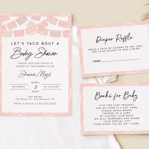 Pink Fiesta Baby Shower Invitation Template, Blush Baby Shower Fiesta Invite, Girl Fiesta Baby Shower, Pink Papel Picado Invitation