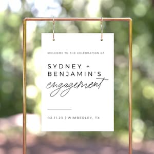 Engagement Party Sign | Engagement Party | Wedding Planning | Engagement Party Welcome Sign | Engagement Sign | Modern Engagement Welcome