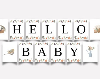 Farmer's Market Baby Shower Banner, Locally Grown Baby Shower Banner, Organic Baby Shower, Vegetable Baby Shower Banner, Printable Banner