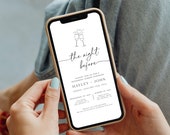 The Night Before Rehearsal Dinner Invitation, Modern Minimalist Wedding Rehearsal Evite, Rehearsal Dinner Invite, Rehearsal Dinner iPhone