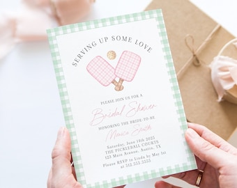 Pickleball Bridal Shower Invitation Template, Pickleball Shower Invite, Unique Bridal Shower Ideas, Pickleball Couples Shower, Editable