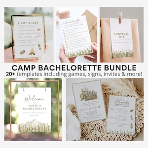 Camp Bachelorette MEGA BUNDLE, Camp Theme, Last Trail Before the Veil, Cabin Bachelorette Party, Mountain Bachelorette, Camping Bachelorette