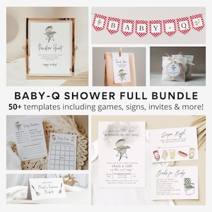 BBQ Baby Shower Bundle, Bun in the Oven Baby Shower Bundle, BABYQ Shower Bundle, Couples Shower Cook Out, Backyard Barbeque Baby Shower