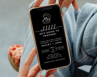 Engagement Party Digital Invitation, Surprise Engagement Party Invitation, Modern Engagement Party Invite, Engagement Text Message Invite