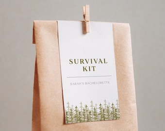 Camp Bachelorette Party Survival Kit Welcome Bag, Camp Bachelorette Activity, Weekend In The Woods, Glamping Bachelorette Party Welcome Bag