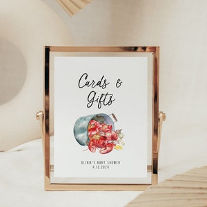 Crawfish Boil Cards and Gifts Sign Template, Crawfish Baby Shower Sign, Couples Shower Sign, Crawfish Boil Decoration, Crawfish Party Sign