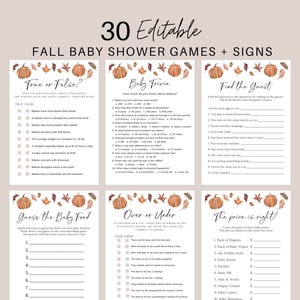 Fall Baby Shower Game Bundle, Pumpkin Baby Shower Games Bundle, Autumn Baby Shower, Little Pumpkin Baby Games, Baby Shower Game Package