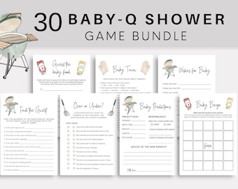 BBQ Baby Shower Game Bundle, Backyard Baby Shower Games, Baby-q Baby Shower, BBQ Backyard Baby Shower Game Pack, Bun in the Oven, Printable