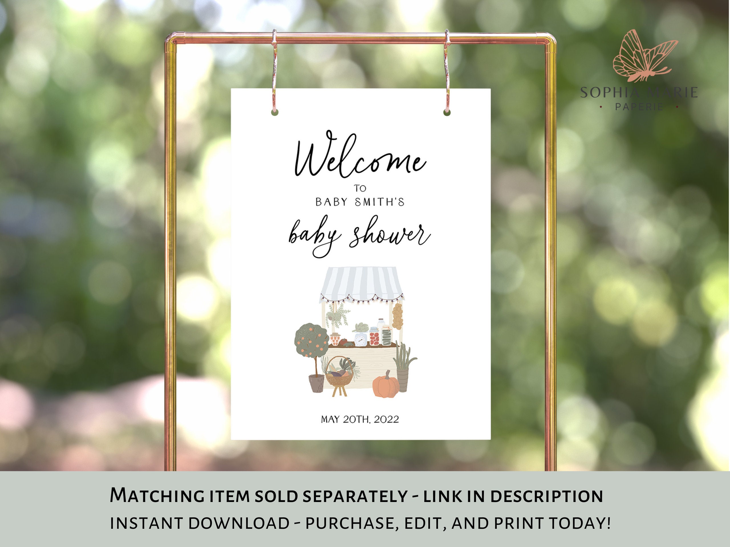 kreat4joy Striscione per baby shower coltivato localmente, striscione decorativo per baby shower con verdure e frutta, decorazioni per baby shower per bambini e bambine
