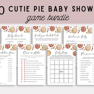 Cutie Pie Baby Shower Games Template, Sweet as Pie Baby Shower Games Bundle, Fall Pie Themed Baby Shower Game, Cutie Pie Games, Printable