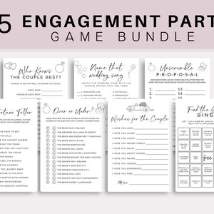 Engagement Party Games Bundle | Engagement Party Games | Proposal Party | Couples Party Games | Fiance Games | Engagement Printable Games