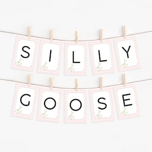 Modelo de banner de festa de aniversário de ganso bobo, uma bandeira de aniversário de pato da sorte, banner de aniversário personalizado, primeiro aniversário de ganso, para impressão
