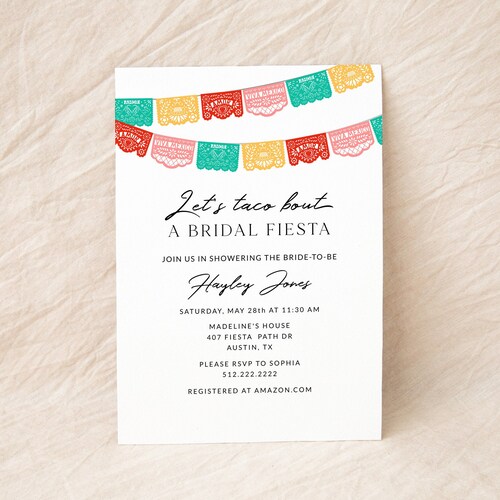 Let's Fiesta Bridal Shower Invitation Mexican Shower Etsy