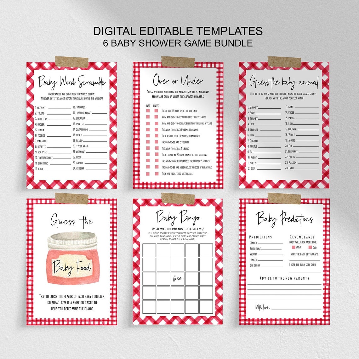 BBQ Baby Shower Game Bundle Baby Shower Template BABYQ Etsy