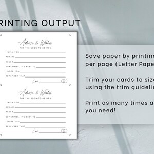 Advice for the Bride Template, Wedding Shower Games, Wedding Advice ...