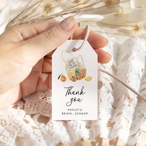 Farmers Market Bridal Shower Thank You Tag Template, Market Bridal Shower Favors, Off The Market Shower, Bridal Shower Favor Tag, Printable
