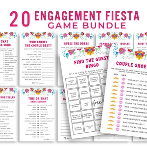Engagement Fiesta Games Bundle, Engagement Party Games, Proposal Fiesta Party, Fiesta Couples Shower Games, Engagement Printable Games