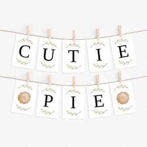 Cutie Pie Baby Shower Banner, Fall Pie Theme Baby Shower Banner, Customizable Baby Shower Banner, Pie Gender Reveal Banner, Printable Banner