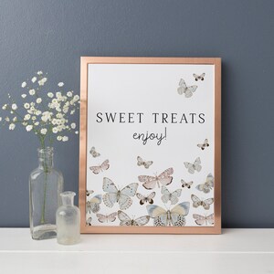 Butterfly Sweet Treats Sign, Custom Dessert Table Sign, Butterflies Baby Shower, Butterfly Birthday Party, Cake Table, Butterfly Baby Shower