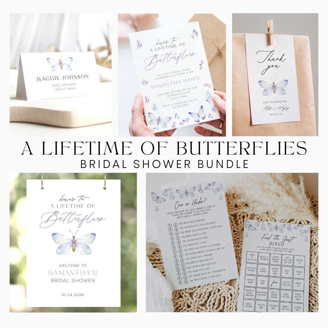 Butterfly Bridal Shower Backdrop - 5x3 Ft Vinyl Banner With 'He Gives Her Butterflies' For Girl Bachelorette Party