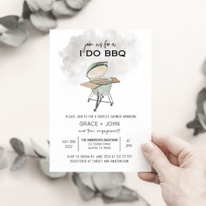 I Do BBQ Couples Shower Invitation Template, BBQ Bridal Shower, I Do Barbeque, Couples Shower Cook Out, Backyard Barbeque Couples Shower image 3