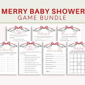 Merry Little Baby Shower Games Bundle, Christmas Baby Shower Game Bundle, Winter Baby Shower Games, Holiday Baby Shower Activity, Editable