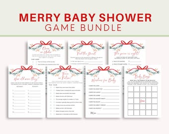 Merry Little Baby Shower Games Bundle, Christmas Baby Shower Game Bundle, Winter Baby Shower Games, Holiday Baby Shower Activity, Editable