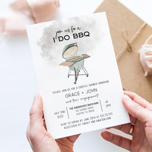 I Do BBQ Couples Shower Invitation Template, BBQ Bridal Shower, I Do Barbeque, Couples Shower Cook Out, Backyard Barbeque Couples Shower image 2