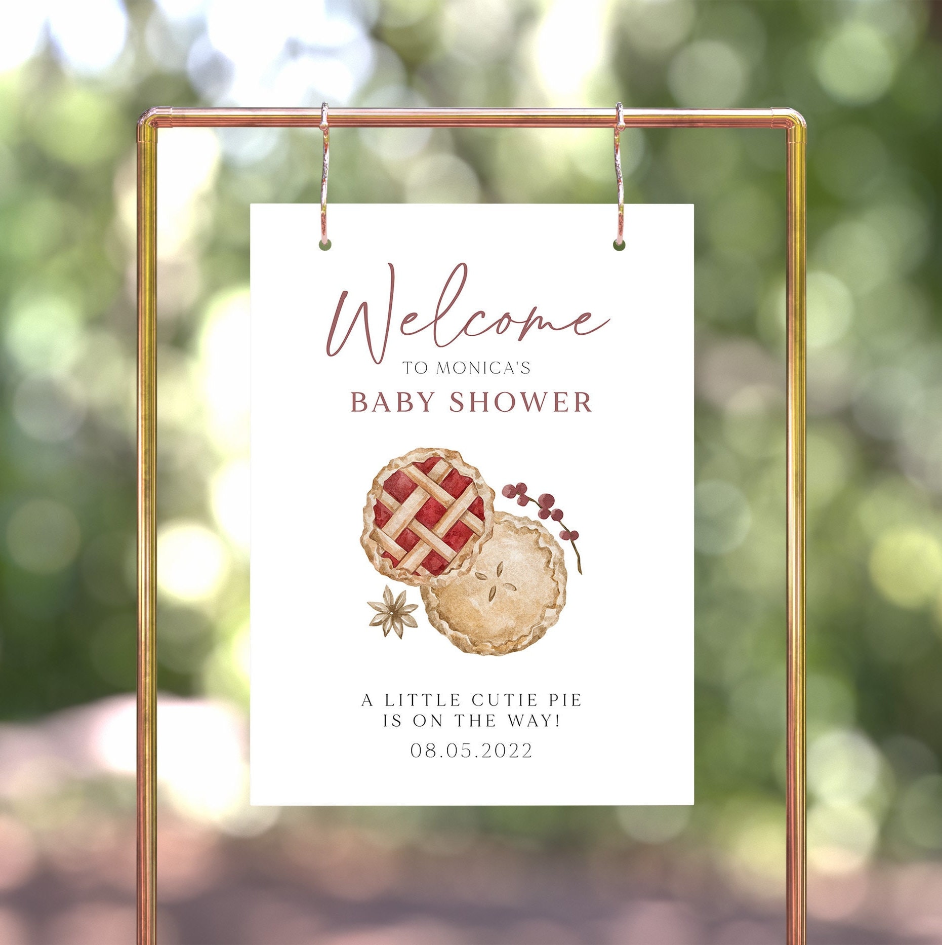 Cutie Pie Baby Shower Welcome Sign Template Printable Fall