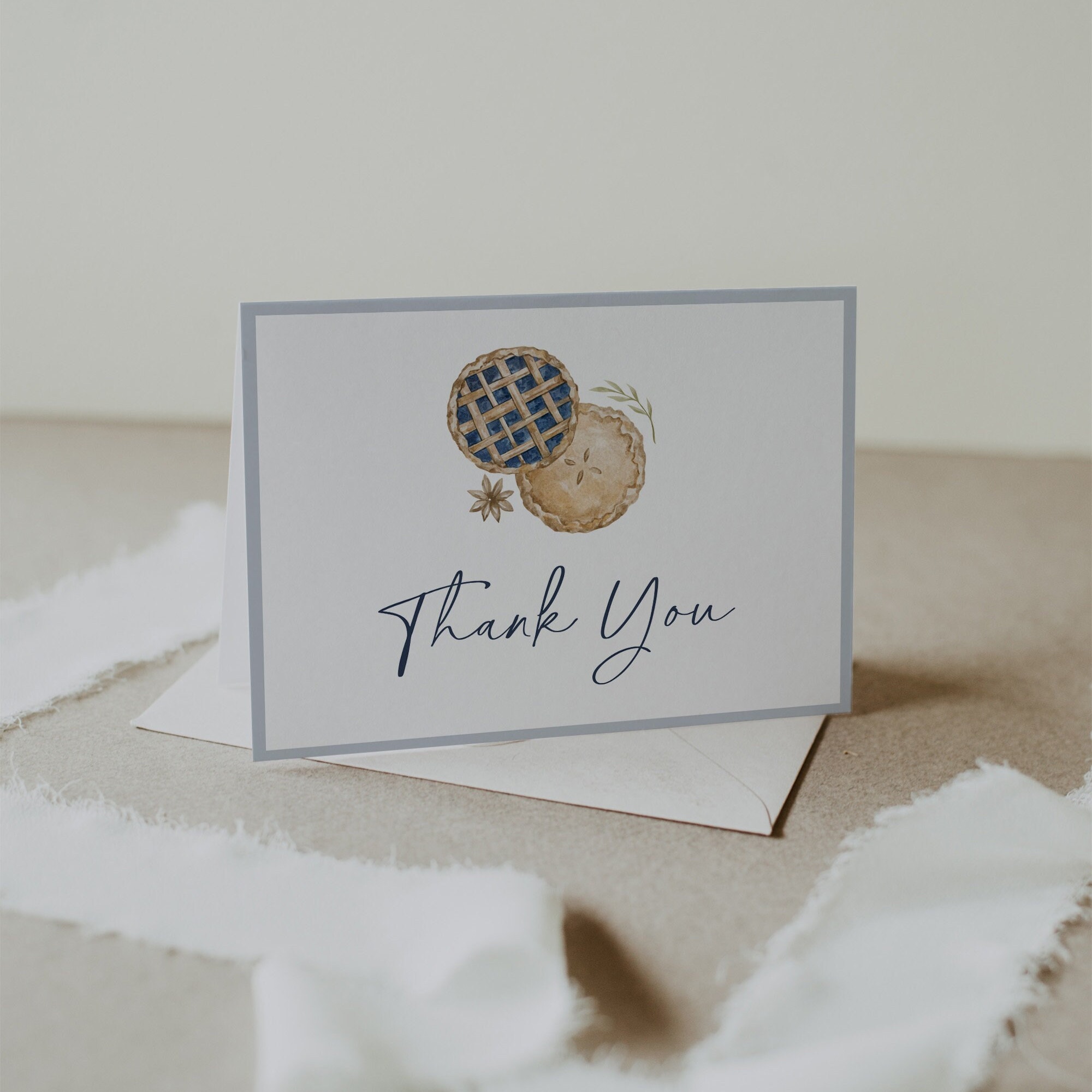 Cutie Pie THANK YOU Card Template, Pie Thank You Card, Printable Thank