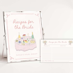 Carte de recettes pour la douche nuptiale fraîchement vendue, Shower nuptiale Love in Bloom, Shower du marché fermier, Brunch nuptiale, Recettes pour la mariée