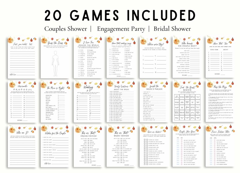Fresh Off The Market Bridal Shower Games Bundle, Lemon Bridal Shower Games, Citrus Bridal Brunch image 6