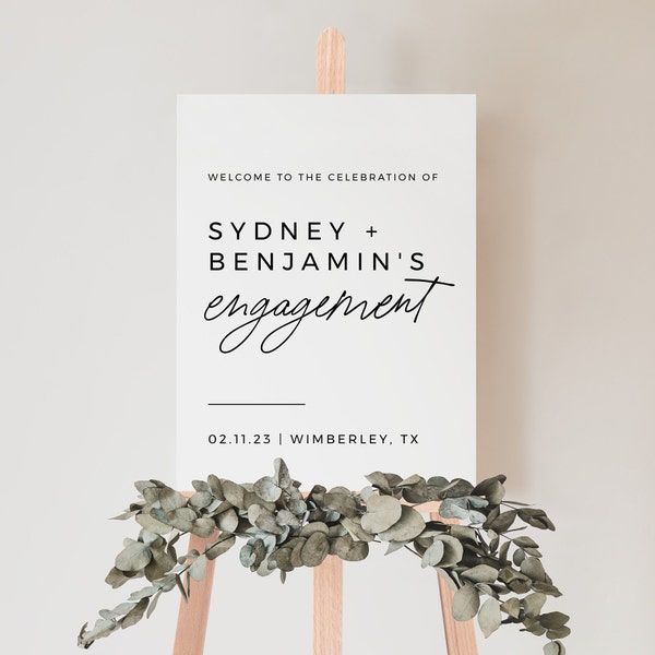 Engagement Party Sign | Engagement Party | Wedding Planning | Engagement Party Welcome Sign | Engagement Sign | Modern Engagement Welcome