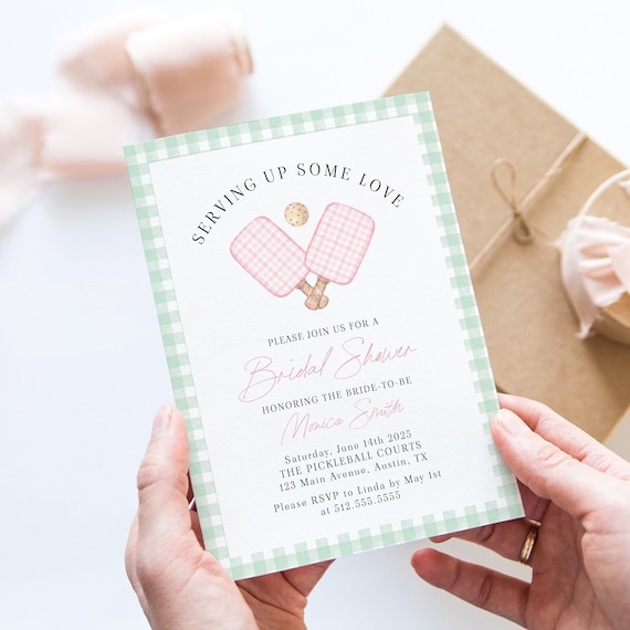 Pickleball Bridal Shower Invitation Template, Pickleball Shower Invite, Unique Bridal Shower Ideas, Pickleball Couples Shower, Editable