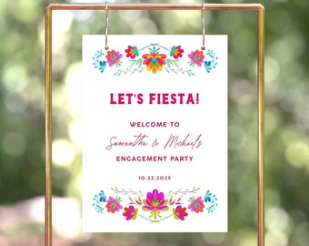 Engagement Fiesta Welcome Sign Template, Fiesta Engagement Party, Engagement Party Welcome Sign, Engagement Fiesta Sign, Editable Sign