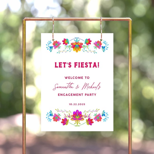 Engagement Fiesta Welcome Sign Template, Fiesta Engagement Party, Engagement Party Welcome Sign, Engagement Fiesta Sign, Editable Sign