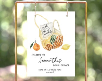 Farmer's Market Bridal Shower Welcome Sign Template (Digital Download)