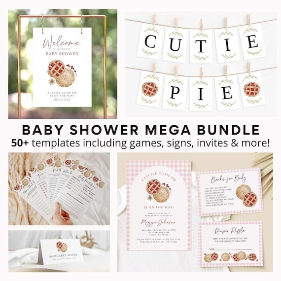 Cutie Pie Baby Shower Bundle, Girl Fall Baby Shower Invite, Autumn Baby Shower, Sweet as Pie Baby Shower, Fall Baby Shower Theme, Printable