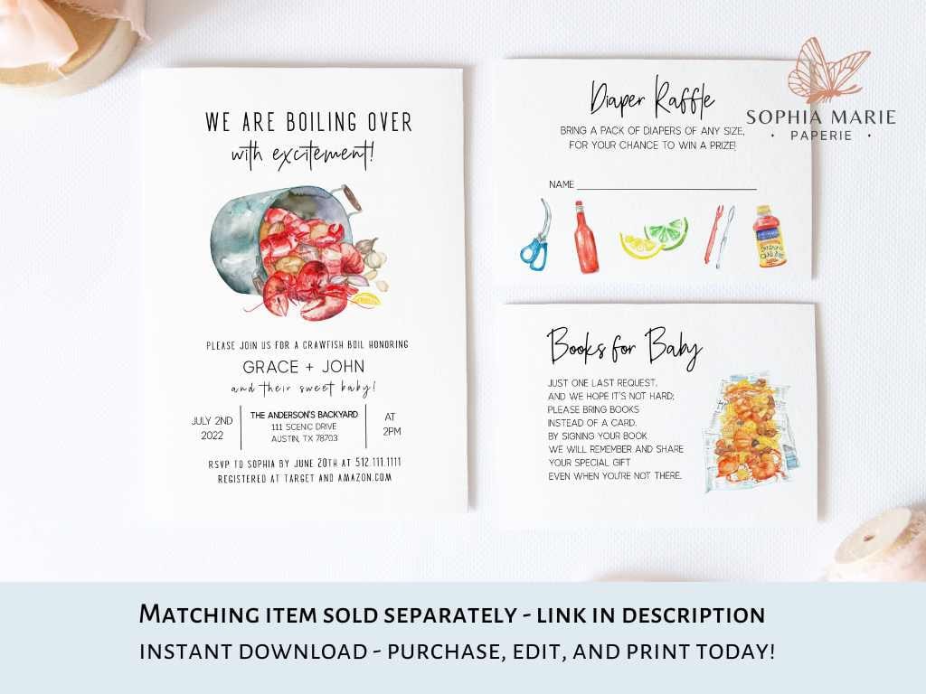 Crawfish Label Crawfish Boil Place Card Template, Crawfish Boil Food Label, Crawfish ...
