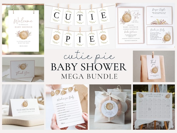 Cutie Pie Baby Shower Bundle, Girl Fall Baby Shower Invite, Autumn Baby Shower, Sweet as Pie Baby Shower, Fall Baby Shower Theme, Printable
