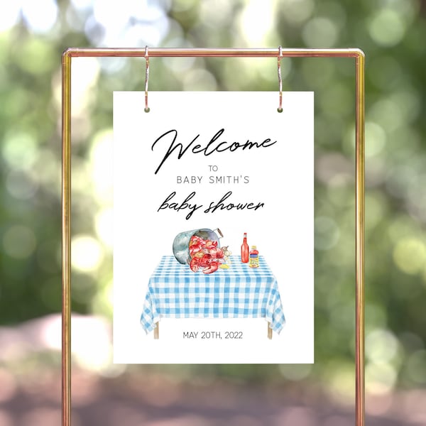 Crawfish Boil Welcome Sign Template, Crawfish Baby Shower Welcome, Couples Shower Sign, Crawfish Boil Decoration, Seafood Party, Printable